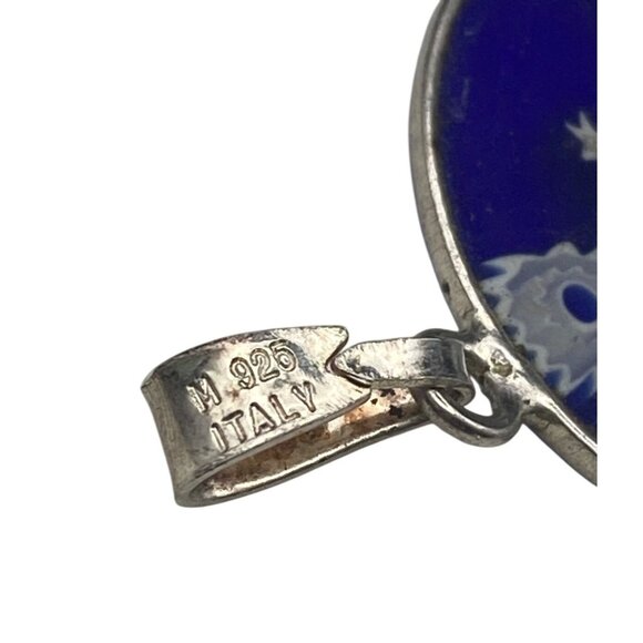 925 Sterling Silver Murano Millefiori Glass Pendant Necklace 18" Vera Wang Chain - Picture 4 of 10